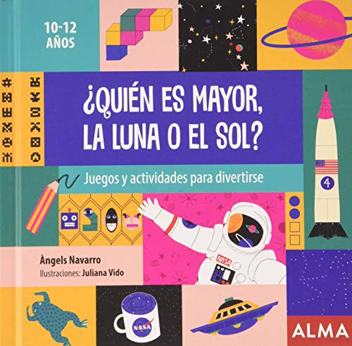Libro infantil ¿Quién es mayor, la luna o el sol? con ilustraciones coloridas y actividades